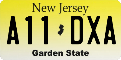 NJ license plate A11DXA
