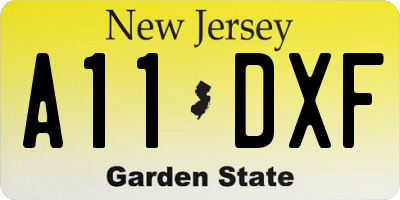 NJ license plate A11DXF
