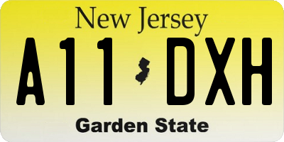 NJ license plate A11DXH