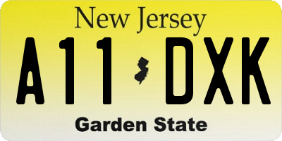 NJ license plate A11DXK
