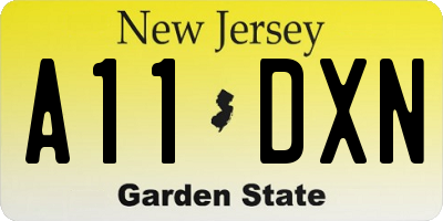 NJ license plate A11DXN