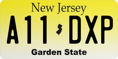 NJ license plate A11DXP