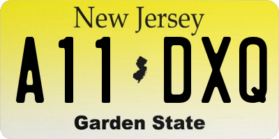 NJ license plate A11DXQ
