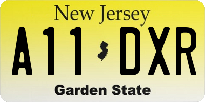 NJ license plate A11DXR