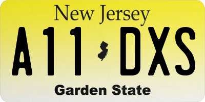 NJ license plate A11DXS