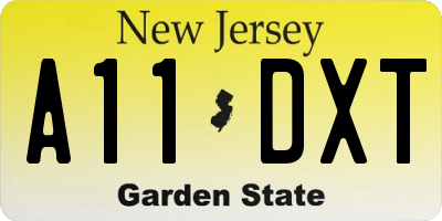 NJ license plate A11DXT