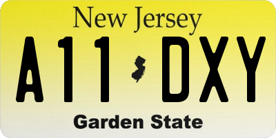 NJ license plate A11DXY