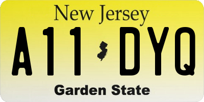 NJ license plate A11DYQ
