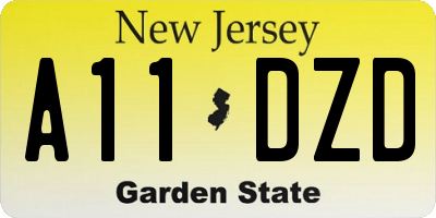 NJ license plate A11DZD