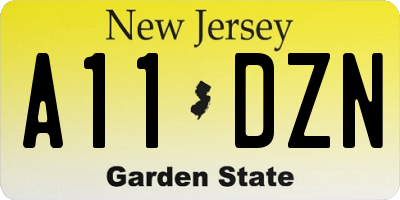NJ license plate A11DZN