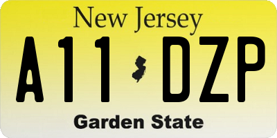 NJ license plate A11DZP