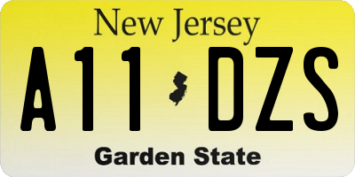 NJ license plate A11DZS