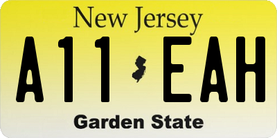 NJ license plate A11EAH