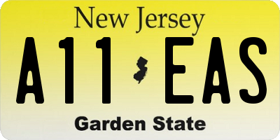 NJ license plate A11EAS