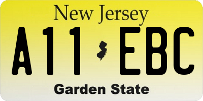 NJ license plate A11EBC