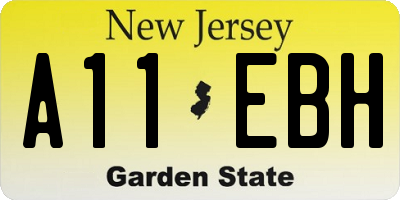 NJ license plate A11EBH