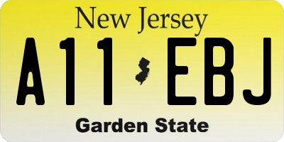 NJ license plate A11EBJ