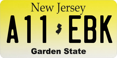 NJ license plate A11EBK