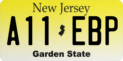 NJ license plate A11EBP