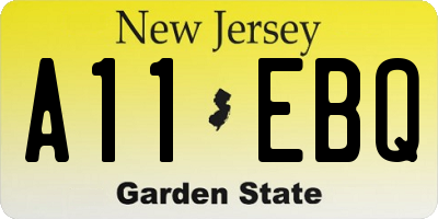NJ license plate A11EBQ