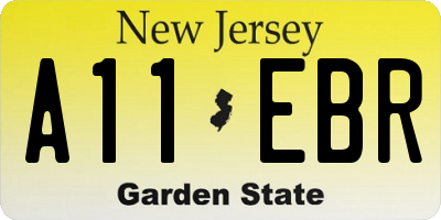 NJ license plate A11EBR