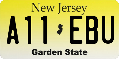 NJ license plate A11EBU