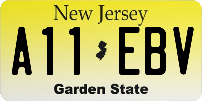 NJ license plate A11EBV