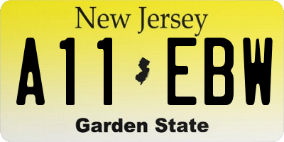 NJ license plate A11EBW