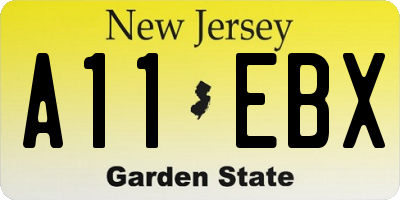 NJ license plate A11EBX
