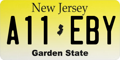 NJ license plate A11EBY