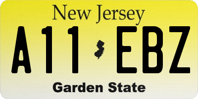 NJ license plate A11EBZ