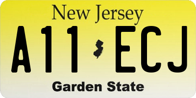 NJ license plate A11ECJ