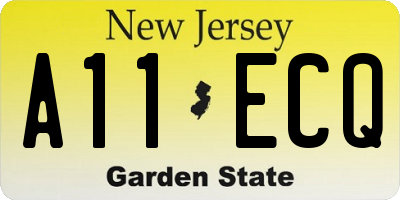 NJ license plate A11ECQ