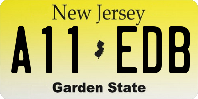 NJ license plate A11EDB
