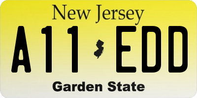 NJ license plate A11EDD