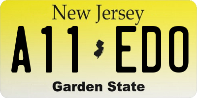 NJ license plate A11EDO