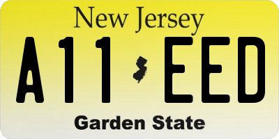 NJ license plate A11EED