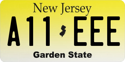 NJ license plate A11EEE