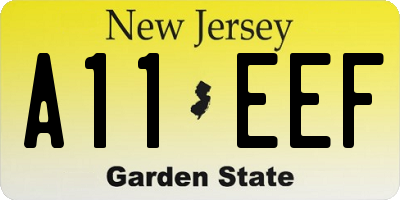 NJ license plate A11EEF
