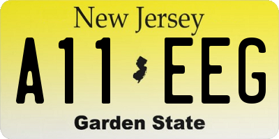 NJ license plate A11EEG