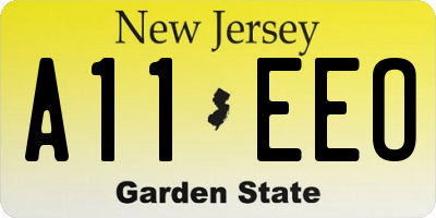 NJ license plate A11EEO