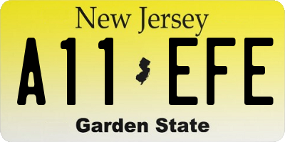 NJ license plate A11EFE