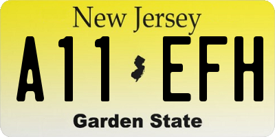 NJ license plate A11EFH