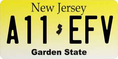 NJ license plate A11EFV