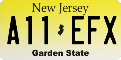 NJ license plate A11EFX