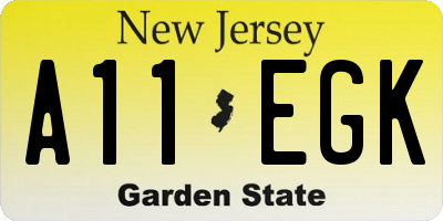 NJ license plate A11EGK