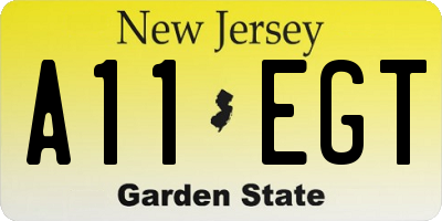 NJ license plate A11EGT