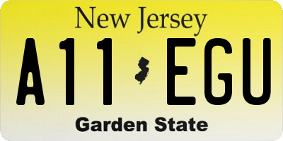 NJ license plate A11EGU