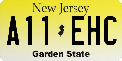 NJ license plate A11EHC