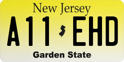 NJ license plate A11EHD